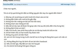 Bà mẹ đề ra 13 ‘luật’ cho khách đến thăm con