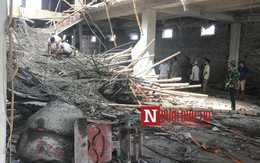 Nam Định: Sập giàn giáo công trình xây dựng, 1 người chết, nhiều người bị thương