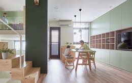 Ngôi nhà 40m² màu xanh matcha với thiết kế tầng lửng nhìn là yêu của gia đình trẻ