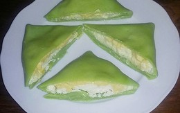 Bánh crepe sầu riêng vị dừa lá dứa