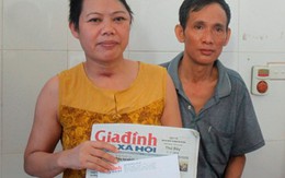 Báo Gia đình và Xã hội trao tiền ủng hộ của độc giả cho hai vợ chồng bị tai nạn thương tâm