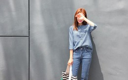Phối quần jeans ống lửng cho ngày gió mưa