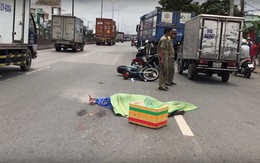 Ôtô tải cuốn xe máy vào gầm, một người tử nạn trên quốc lộ