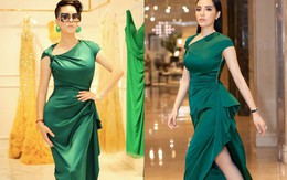 Dù gấp đôi tuổi Kỳ Duyên, nhưng ca sĩ Thu Phương vẫn rất tự tin khi diện cùng một thiết kế váy