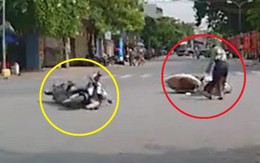 Hai nữ ninja đi đường không quan sát rồi đâm nhau khiến cả 2 ngã lăn ra giữa đường