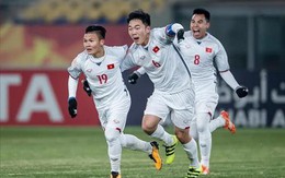 Clip: U23 Việt Nam hát mừng "Như có Bác Hồ trong ngày vui đại thắng" sau khi đánh bại Qatar