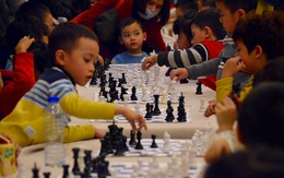 Lần đầu tranh tài của các kỳ thủ cờ vua 3 tuổi