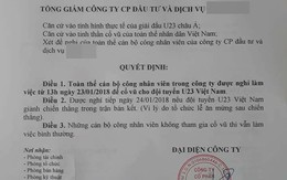 Quyết định cho nhân viên nghỉ xem U23 Việt Nam đá bán kết: Tổng giám đốc công ty lên tiếng