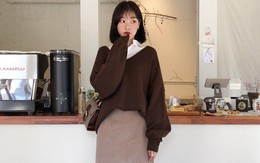 Muốn hoàn thiện vẻ ngoài nhanh nhất, chị em công sở sẽ cần set áo len + chân váy suông này