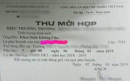 Cô giáo gửi thư mời họp phụ huynh ghi 'khai sinh không cha' lý giải do sơ suất