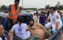 30 người vật lộn giải cứu thanh niên nặng hơn 300 kg ở Thái Lan