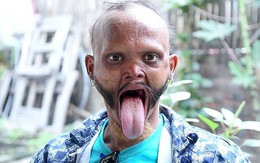 Kỳ lạ người đàn ông có lưỡi siêu dài, chạm được đến trán