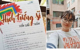 Nữ sinh lớp 9 sáng tạo đầu đề bài văn bằng tranh vẽ sống động