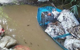 Bắt giữ khẩn cấp 2 nghi phạm đổ trộm dầu thải ra nguồn nước Sông Đà