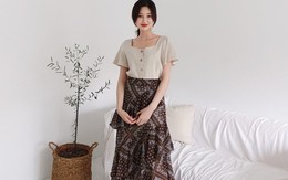 Muốn trông thật nữ tính và mọi khuyết điểm vóc dáng được giấu triệt để, hãy diện váy/chân váy xếp tầng