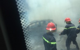 Hà Tĩnh: Chiếc xe 5 chỗ cháy trơ khung trên đường đi bảo dưỡng