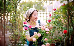 Sân thượng nhỏ 'chứa' cả trăm gốc hồng đẹp mê hoặc của mẹ ba con ở Hà Nội