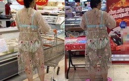 Diện trang phục đi siêu thị như đi biển, người phụ nữ bị chỉ trích nặng nề