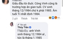 Công Vinh bị cư dân mạng 'mỉa mai' chuyện khai gian tuổi, Thủy Tiên đáp trả cực 'gắt'