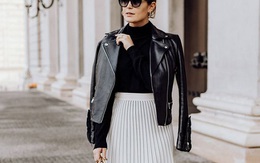 Phối các kiểu áo khoác với chân váy midi