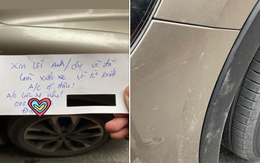 Chiếc ô tô với vết xước và mẩu giấy nhắn xin lỗi kèm số điện thoại khiến bất cứ ai đọc được cũng chẳng thể giận