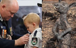Xót xa cảnh bé trai 19 tháng tuổi nhận huân chương thay cha hy sinh trong cháy rừng