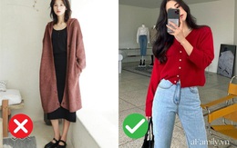 Thích cardigan nhưng nàng mét rưỡi nên tránh 3 kiểu này nếu không muốn bị "dìm dáng" thậm tệ