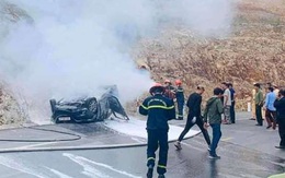 Tai nạn thương tâm: Xe ô tô bốc cháy, 1 người tử vong, 2 người bị thương