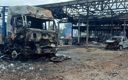 Hiện trường vụ cháy kho vật tư Hải quan Lào khiến nhiều người thương vong