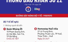 Khẩn cấp tìm người trên chuyến bay, khách sạn, quán cafe ở Huế, Đà Nẵng, Hội An có người mắc COVID-19