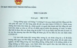 Chủ tịch Đà Nẵng gửi thư cảm ơn Bộ Y tế