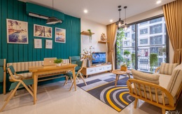 Căn hộ 54m² đẹp cuốn hút với gam màu xanh gần gũi với thiên nhiên có chi phí hoàn thiện nội thất 150 triệu đồng ở Hà Nội