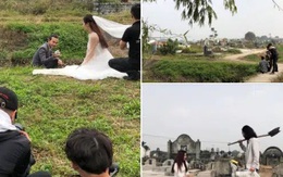 Bộ ảnh cưới 'kì dị' ở nghĩa trang gây tranh cãi MXH: Hóa ra lại liên quan đến câu chuyện thật của nhân vật chính, nhan sắc cô dâu quá bất ngờ