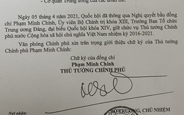 Giới thiệu chữ ký Thủ tướng Phạm Minh Chính, 2 Phó Thủ tướng và Chủ nhiệm VPCP Trần Văn Sơn