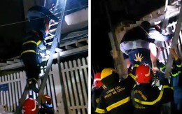 Cảnh sát leo thang, cõng người thoát khỏi đám cháy nhà lúc rạng sáng