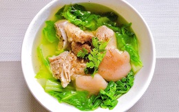 Cách nấu canh cải nhúng nấu chân giò