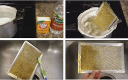Tẩy sạch bay vết dầu mỡ ở máy hút mùi bằng dấm và baking soda