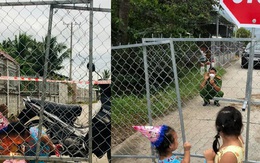 Chiến sĩ công an mừng sinh nhật con gái ngay tại hàng rào phong tỏa, cái vẫy tay từ xa khiến bao người thổn thức