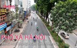 Phố xá Hà Nội vắng hoe ngày đầu năm mới