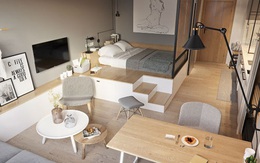 Căn hộ studio 25m² nhỏ xinh với thiết kế giật cấp khiến ai nhìn cũng mê tít