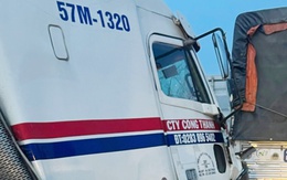 Xe tải kẹp giữa 2 xe đầu kéo trên cao tốc Trung Lương, tài xế tử vong