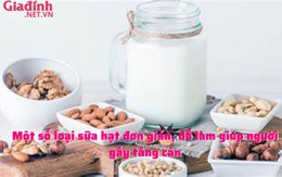 Một số loại sữa hạt đơn giản, dễ làm giúp người gầy tăng cân