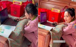 Ngày cưới, cô dâu vẫn ngồi dạy học online gây tranh cãi