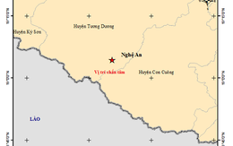 Động đất mạnh 4.1 độ Richter xảy ra ở Nghệ An