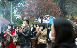 Ảnh: Đền Trần không tổ chức khai ấn, hàng nghìn người dân vẫn đổ về du xuân, cầu may