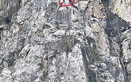 Giải cứu thanh niên đu bám trên vách núi đá lởm chởm, dựng đứng