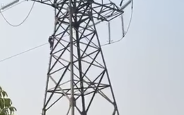 Người đàn ông "đánh đu" trên cột điện cao thế, ai cũng rùng mình khi nghĩ đến hậu quả