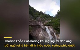 Người đàn ông cố chạy băng qua thác nước và cái kết khiến ai nấy “thót tim”