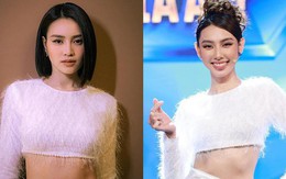 Mặc lại váy của Ninh Dương Lan Ngọc, Hoa hậu Thùy Tiên gây chú ý với vòng eo 'con kiến' sexy