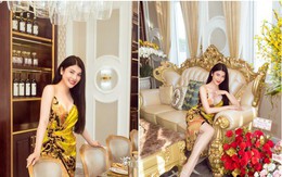 "Ngọc nữ Bolero" xuất thân nghèo khó, khoe biệt thự ở quê rộng 2.200m2 vàng choé như hoàng gia